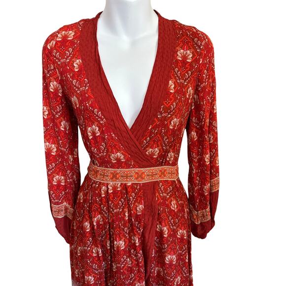 Spell & The Gypsy Jewel Soiree Boho Midi Dress in Copper Size XS - Picture 4 of 7